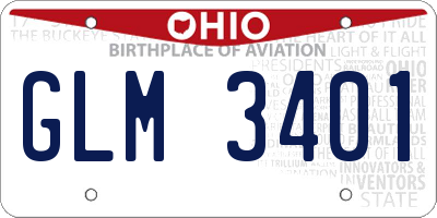 OH license plate GLM3401