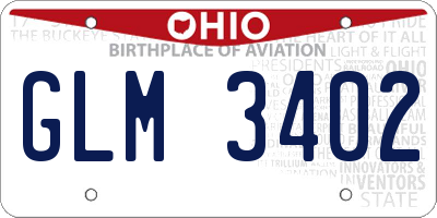 OH license plate GLM3402
