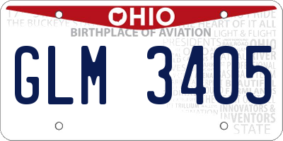 OH license plate GLM3405