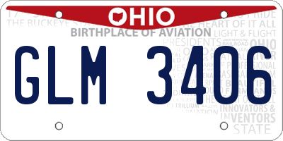 OH license plate GLM3406
