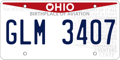 OH license plate GLM3407