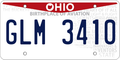 OH license plate GLM3410