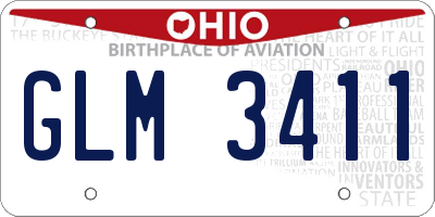 OH license plate GLM3411