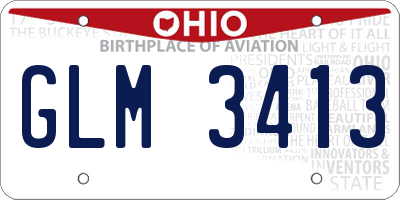 OH license plate GLM3413