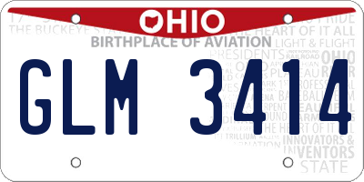 OH license plate GLM3414