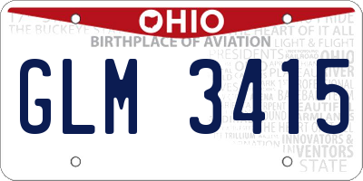 OH license plate GLM3415