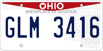 OH license plate GLM3416