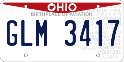 OH license plate GLM3417