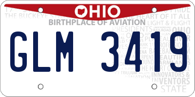 OH license plate GLM3419