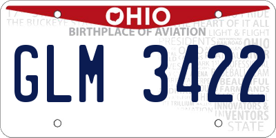OH license plate GLM3422