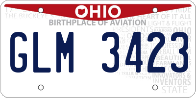 OH license plate GLM3423