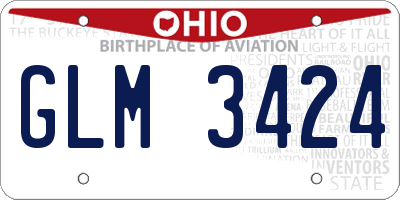 OH license plate GLM3424