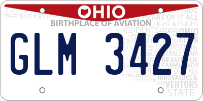 OH license plate GLM3427