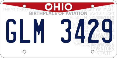 OH license plate GLM3429