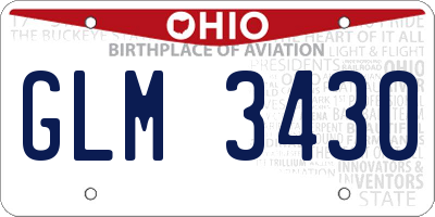 OH license plate GLM3430