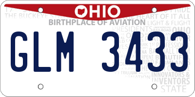 OH license plate GLM3433