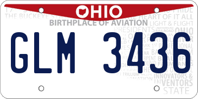 OH license plate GLM3436