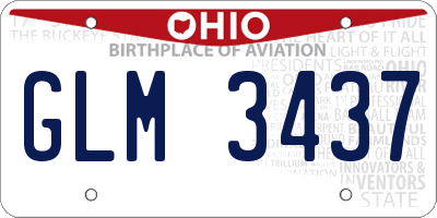 OH license plate GLM3437