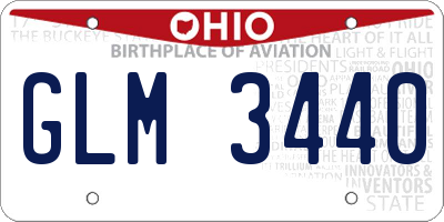OH license plate GLM3440