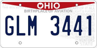OH license plate GLM3441