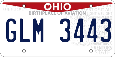 OH license plate GLM3443