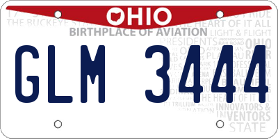 OH license plate GLM3444