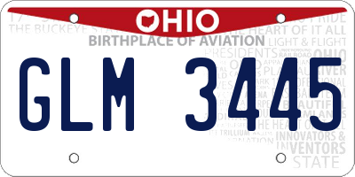 OH license plate GLM3445