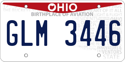 OH license plate GLM3446