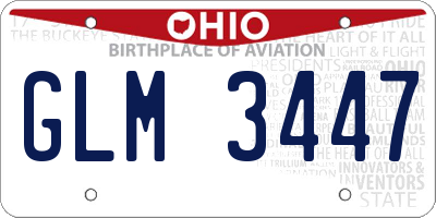 OH license plate GLM3447