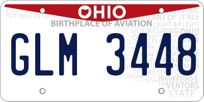 OH license plate GLM3448