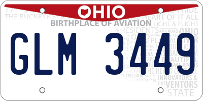 OH license plate GLM3449