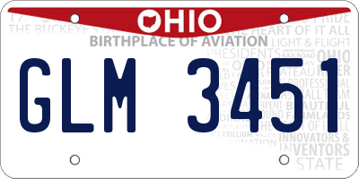 OH license plate GLM3451