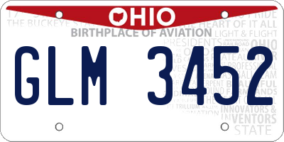 OH license plate GLM3452