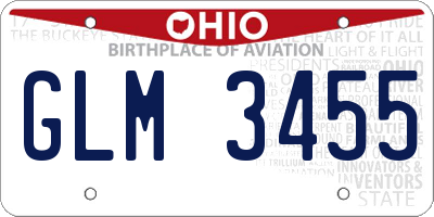OH license plate GLM3455