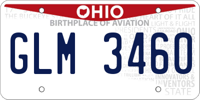 OH license plate GLM3460