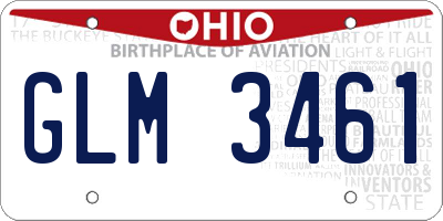 OH license plate GLM3461