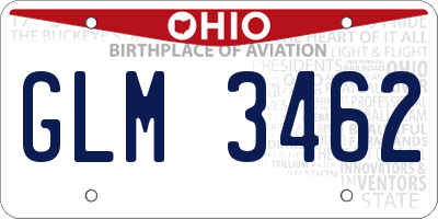 OH license plate GLM3462