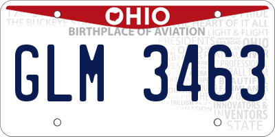 OH license plate GLM3463