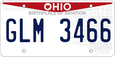 OH license plate GLM3466