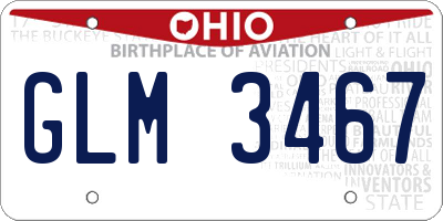 OH license plate GLM3467