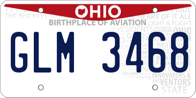 OH license plate GLM3468