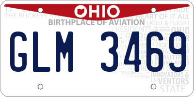 OH license plate GLM3469