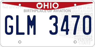 OH license plate GLM3470