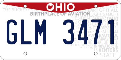OH license plate GLM3471