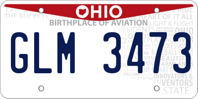 OH license plate GLM3473