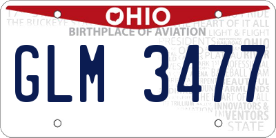 OH license plate GLM3477