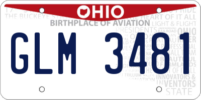OH license plate GLM3481