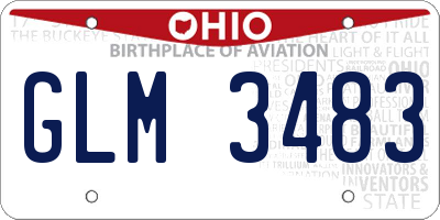 OH license plate GLM3483