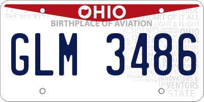 OH license plate GLM3486