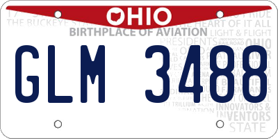 OH license plate GLM3488